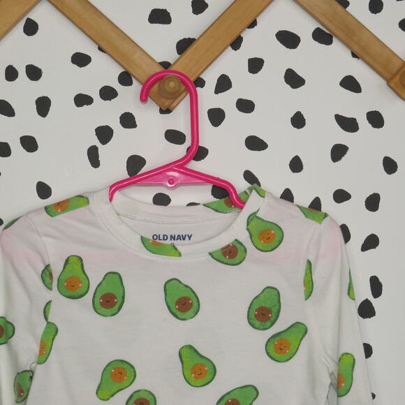 Old Navy White Avocado Print Long Sleeve Toddler Shirt - Picture 2 of 6